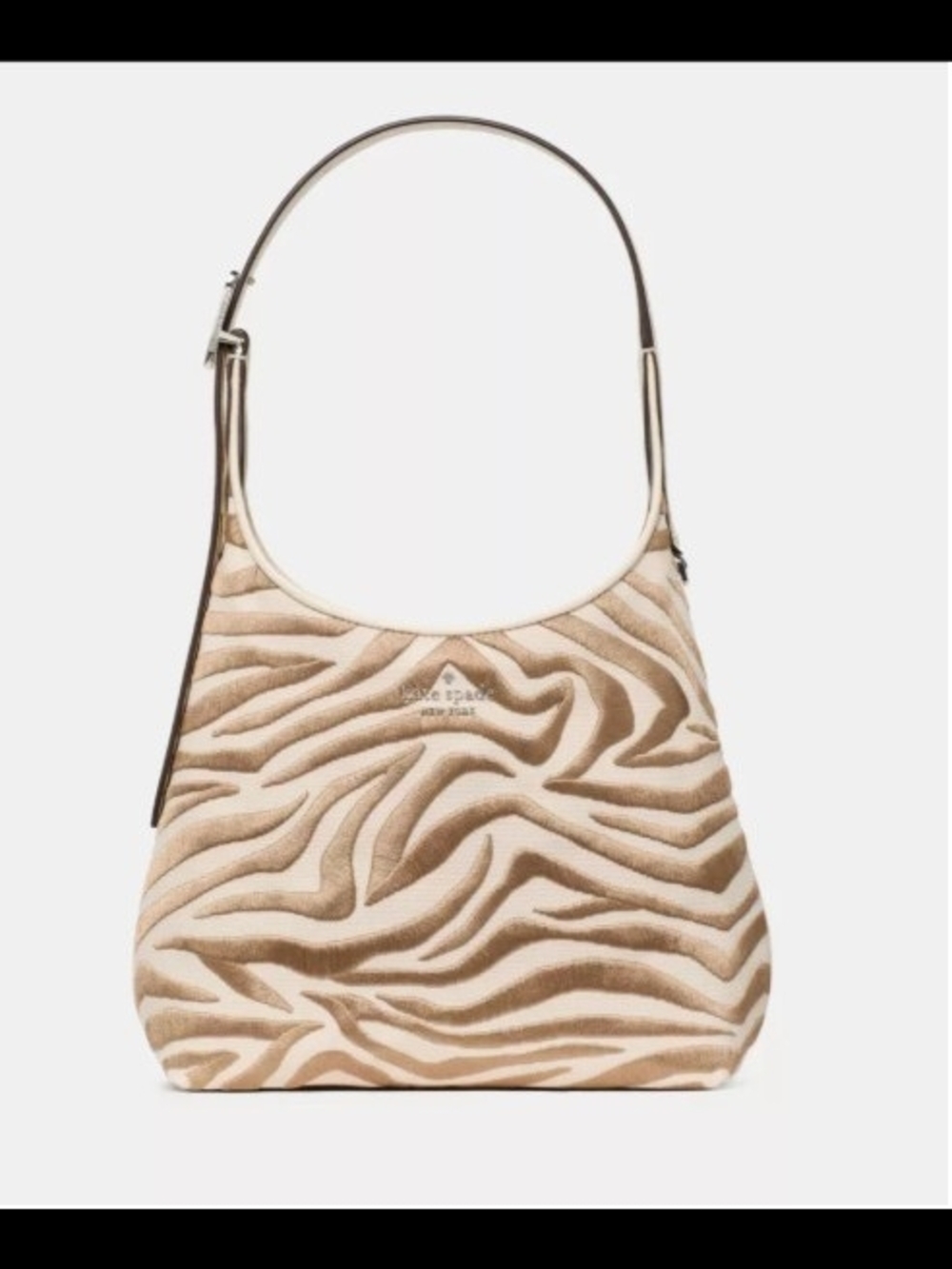 NWT Kate Spade Beige & Cream Zebra-Print Shoulder Bag